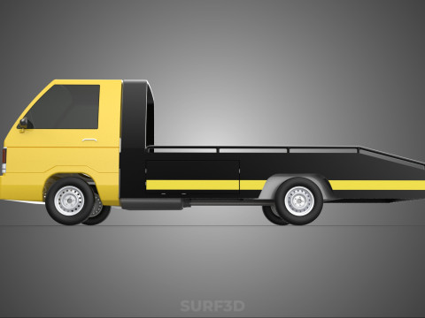 FLATBED TOW TRUCK CAR CARRIER PARKED RECOVERY SERVICE PICK UP Model 3D