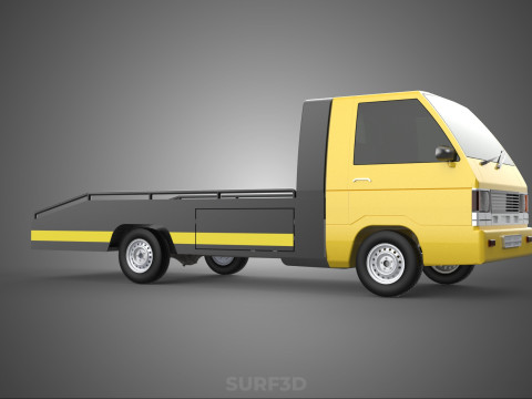 FLATBED TOW TRUCK CAR CARRIER PARKED RECOVERY SERVICE PICK UP Model 3D