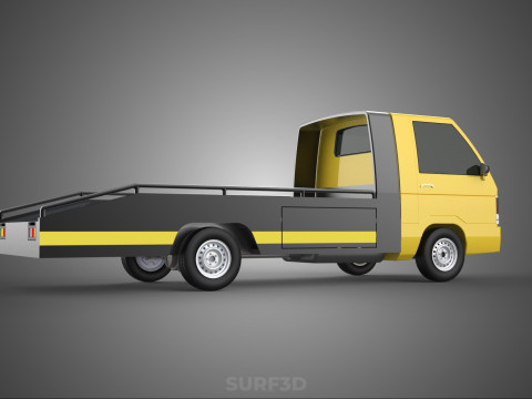 FLATBED TOW TRUCK CAR CARRIER PARKED RECOVERY SERVICE PICK UP Model 3D