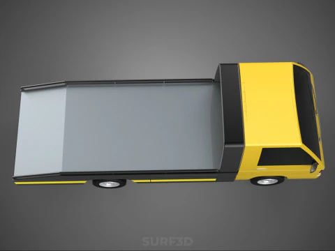 Tiefbett-Abschleppwagen, Autotransporter, geparkt, Abholung durch Bergungsdienst 3D Modell