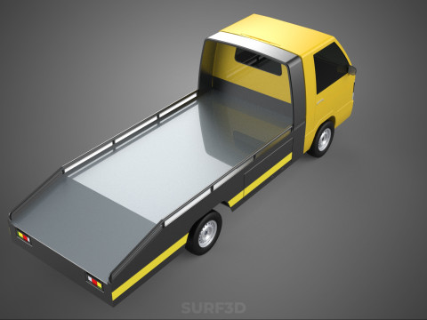 FLATBED TOW TRUCK CAR CARRIER PARKED RECOVERY SERVICE PICK UP Model 3D