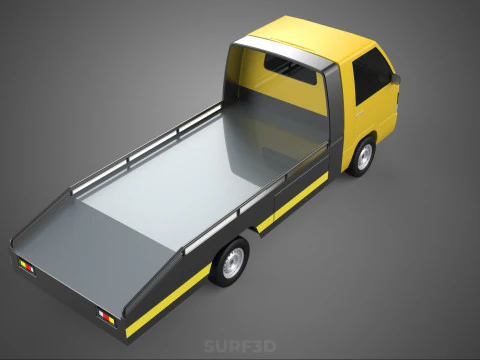 Tiefbett-Abschleppwagen, Autotransporter, geparkt, Abholung durch Bergungsdienst 3D Modell