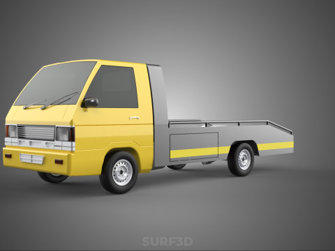 FLATBED TOW TRUCK CAR CARRIER PARKED RECOVERY SERVICE PICK UP Model 3D