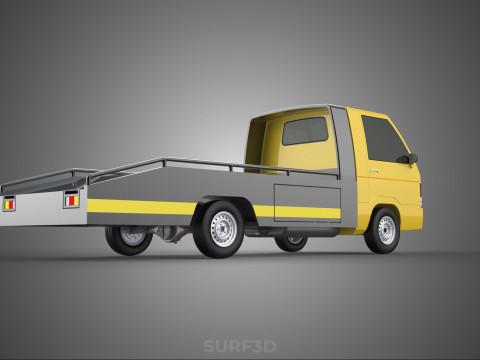 FLATBED TOW TRUCK CAR CARRIER PARKED RECOVERY SERVICE PICK UP Model 3D
