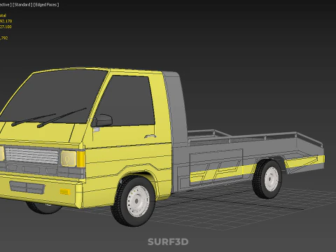 Tiefbett-Abschleppwagen, Autotransporter, geparkt, Abholung durch Bergungsdienst 3D Modell