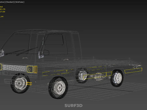 Tiefbett-Abschleppwagen, Autotransporter, geparkt, Abholung durch Bergungsdienst 3D Modell