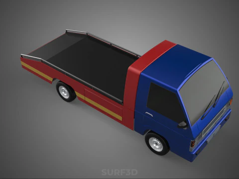 TOW TRUCK FLATBED TOWING MOTOR SERVICE PICK UP RECOVERY VEHICLE 3D Model