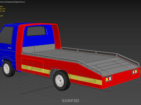 TOW TRUCK FLATBED TOWING MOTOR SERVICE PICK UP RECOVERY VEHICLE 3D Model