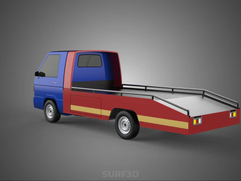TOW TRUCK FLATBED TOWING MOTOR SERVICE PICK UP RECOVERY VEHICLE 3D Model