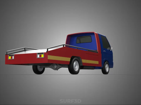 TOW TRUCK FLATBED TOWING MOTOR SERVICE PICK UP RECOVERY VEHICLE 3D Model
