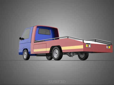 TOW TRUCK FLATBED TOWING MOTOR SERVICE PICK UP RECOVERY VEHICLE 3D Model