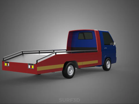 TOW TRUCK FLATBED TOWING MOTOR SERVICE PICK UP RECOVERY VEHICLE 3D Model
