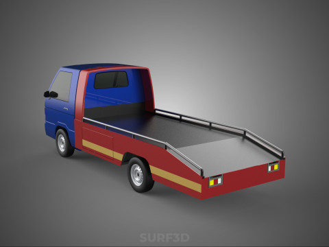 TOW TRUCK FLATBED TOWING MOTOR SERVICE PICK UP RECOVERY VEHICLE 3D Модель