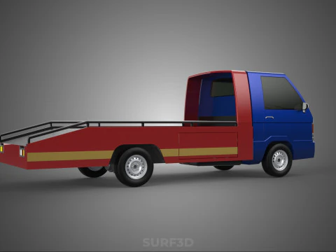 TOW TRUCK FLATBED TOWING MOTOR SERVICE PICK UP RECOVERY VEHICLE 3D Model