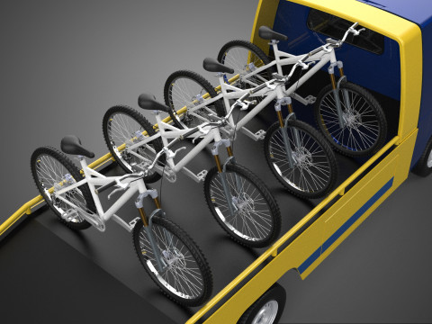 BICYCLE MOUNTAIN BIKE MTB TRAIL TOW TRUCK FLATBED TOWING PICK UP 3D 模型