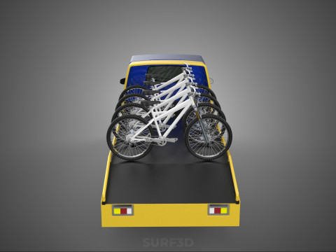 BICYCLE MOUNTAIN BIKE MTB TRAIL TOW TRUCK FLATBED TOWING PICK UP 3D 模型