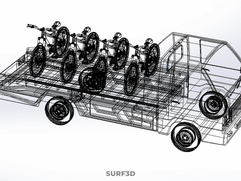 BICYCLE MOUNTAIN BIKE MTB TRAIL TOW TRUCK FLATBED TOWING PICK UP 3D 模型