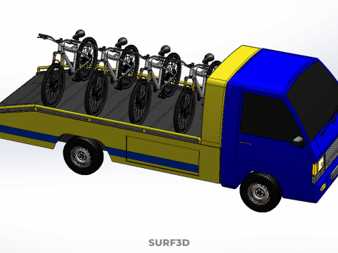 BICYCLE MOUNTAIN BIKE MTB TRAIL TOW TRUCK FLATBED TOWING PICK UP 3D 模型