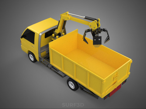 TRUCK HYDRAULIC CRANE GRAPPLE ARM SKIP BIN WASTE RECYCLE PICK UP 3D Model