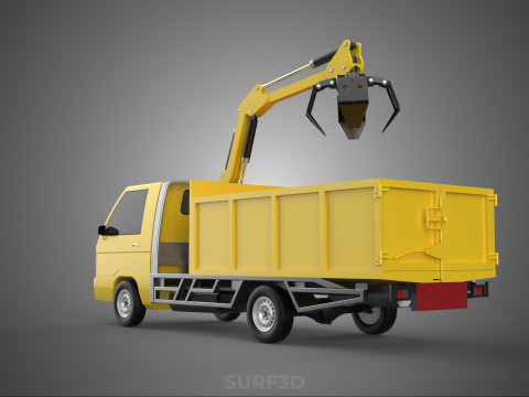 TRUCK HYDRAULIC CRANE GRAPPLE ARM SKIP BIN WASTE RECYCLE PICK UP 3D Model