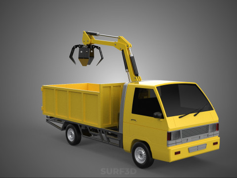 TRUCK HYDRAULIC CRANE GRAPPLE ARM SKIP BIN WASTE RECYCLE PICK UP 3D Model