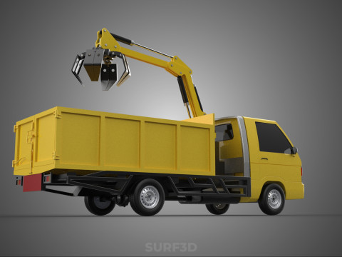 TRUCK HYDRAULIC CRANE GRAPPLE ARM SKIP BIN WASTE RECYCLE PICK UP 3D Model