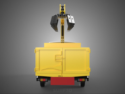 TRUCK HYDRAULIC CRANE GRAPPLE ARM SKIP BIN WASTE RECYCLE PICK UP 3D Model