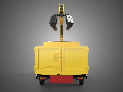 TRUCK HYDRAULIC CRANE GRAPPLE ARM SKIP BIN WASTE RECYCLE PICK UP 3D Model