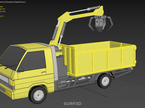 TRUCK HYDRAULIC CRANE GRAPPLE ARM SKIP BIN WASTE RECYCLE PICK UP 3D Model