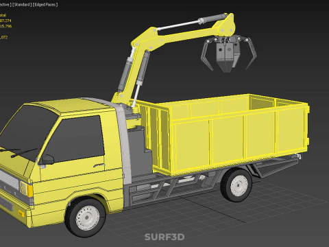 TRUCK HYDRAULIC CRANE GRAPPLE ARM SKIP BIN WASTE RECYCLE PICK UP 3D Model