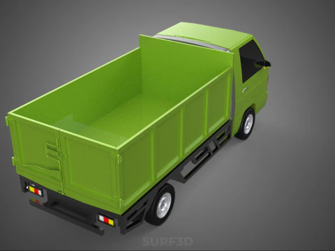 DELICA L300 GARBAGE RUBBISH TRASH WASTE CONTAINER DUMP TRUCK CAR 3D Model