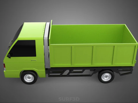 DELICA L300 GARBAGE RUBBISH TRASH WASTE CONTAINER DUMP TRUCK CAR 3D Model