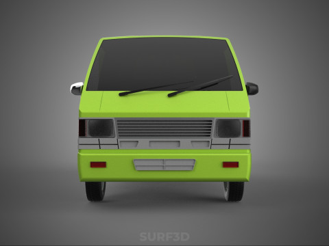 DELICA L300 GARBAGE RUBBISH TRASH WASTE CONTAINER DUMP TRUCK CAR 3D Модель
