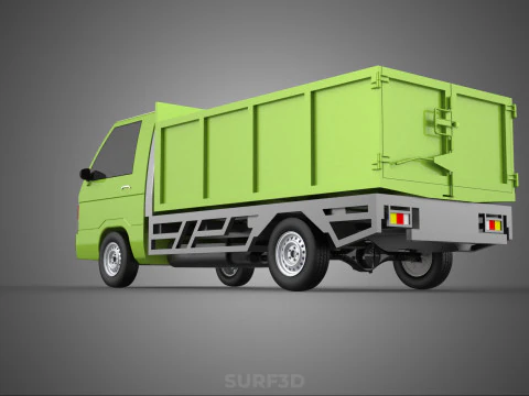 DELICA L300 GARBAGE RUBBISH TRASH WASTE CONTAINER DUMP TRUCK CAR 3D Model