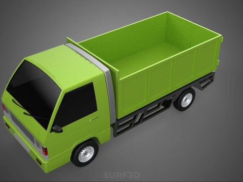 DELICA L300 GARBAGE RUBBISH TRASH WASTE CONTAINER DUMP TRUCK CAR 3D Model
