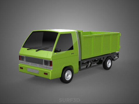 DELICA L300 GARBAGE RUBBISH TRASH WASTE CONTAINER DUMP TRUCK CAR 3Dモデル