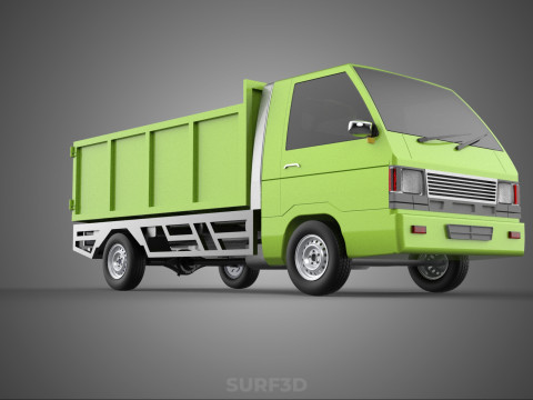 DELICA L300 GARBAGE RUBBISH TRASH WASTE CONTAINER DUMP TRUCK CAR 3D Модель