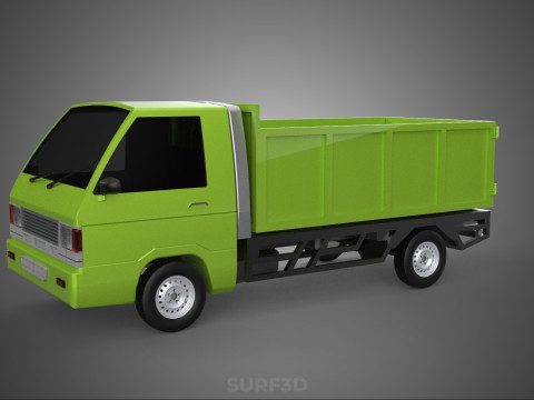 DELICA L300 GARBAGE RUBBISH TRASH WASTE CONTAINER DUMP TRUCK CAR 3D Модель