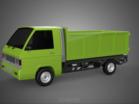 DELICA L300 GARBAGE RUBBISH TRASH WASTE CONTAINER DUMP TRUCK CAR 3D Model