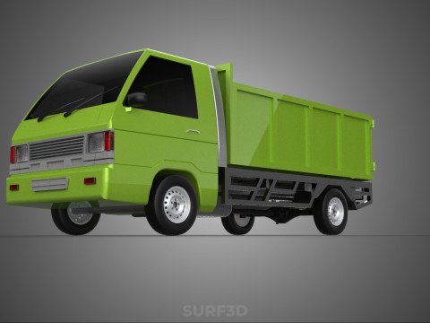 DELICA L300 GARBAGE RUBBISH TRASH WASTE CONTAINER DUMP TRUCK CAR 3D Модель
