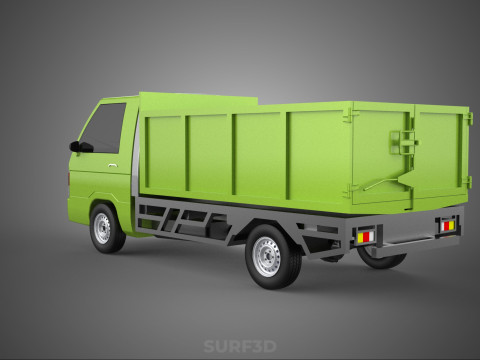 DELICA L300 GARBAGE RUBBISH TRASH WASTE CONTAINER DUMP TRUCK CAR 3D Модель