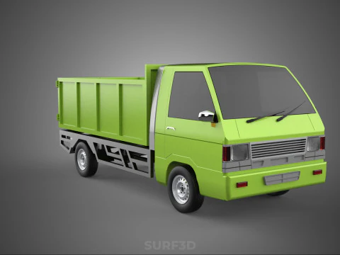 DELICA L300 GARBAGE RUBBISH TRASH WASTE CONTAINER DUMP TRUCK CAR 3D Model