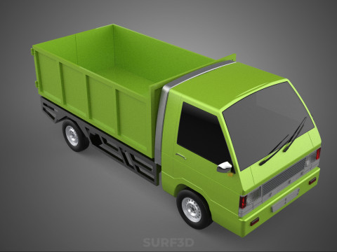 DELICA L300 GARBAGE RUBBISH TRASH WASTE CONTAINER DUMP TRUCK CAR 3D Модель