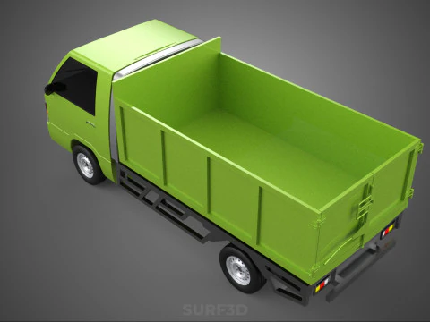 DELICA L300 GARBAGE RUBBISH TRASH WASTE CONTAINER DUMP TRUCK CAR 3D Model