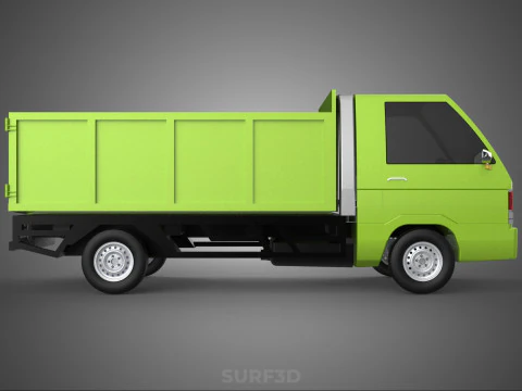 DELICA L300 GARBAGE RUBBISH TRASH WASTE CONTAINER DUMP TRUCK CAR 3D Model