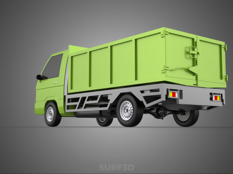 DELICA L300 GARBAGE RUBBISH TRASH WASTE CONTAINER DUMP TRUCK CAR 3D Модель
