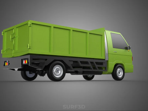 DELICA L300 GARBAGE RUBBISH TRASH WASTE CONTAINER DUMP TRUCK CAR 3D Model