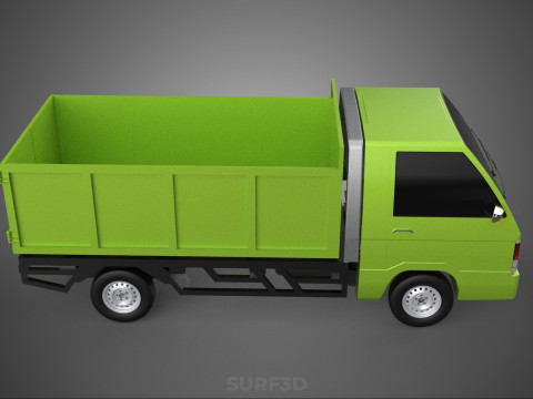 DELICA L300 GARBAGE RUBBISH TRASH WASTE CONTAINER DUMP TRUCK CAR 3D Модель