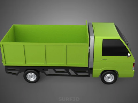 DELICA L300 GARBAGE RUBBISH TRASH WASTE CONTAINER DUMP TRUCK CAR 3D Model