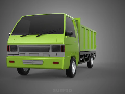 DELICA L300 GARBAGE RUBBISH TRASH WASTE CONTAINER DUMP TRUCK CAR 3D Model